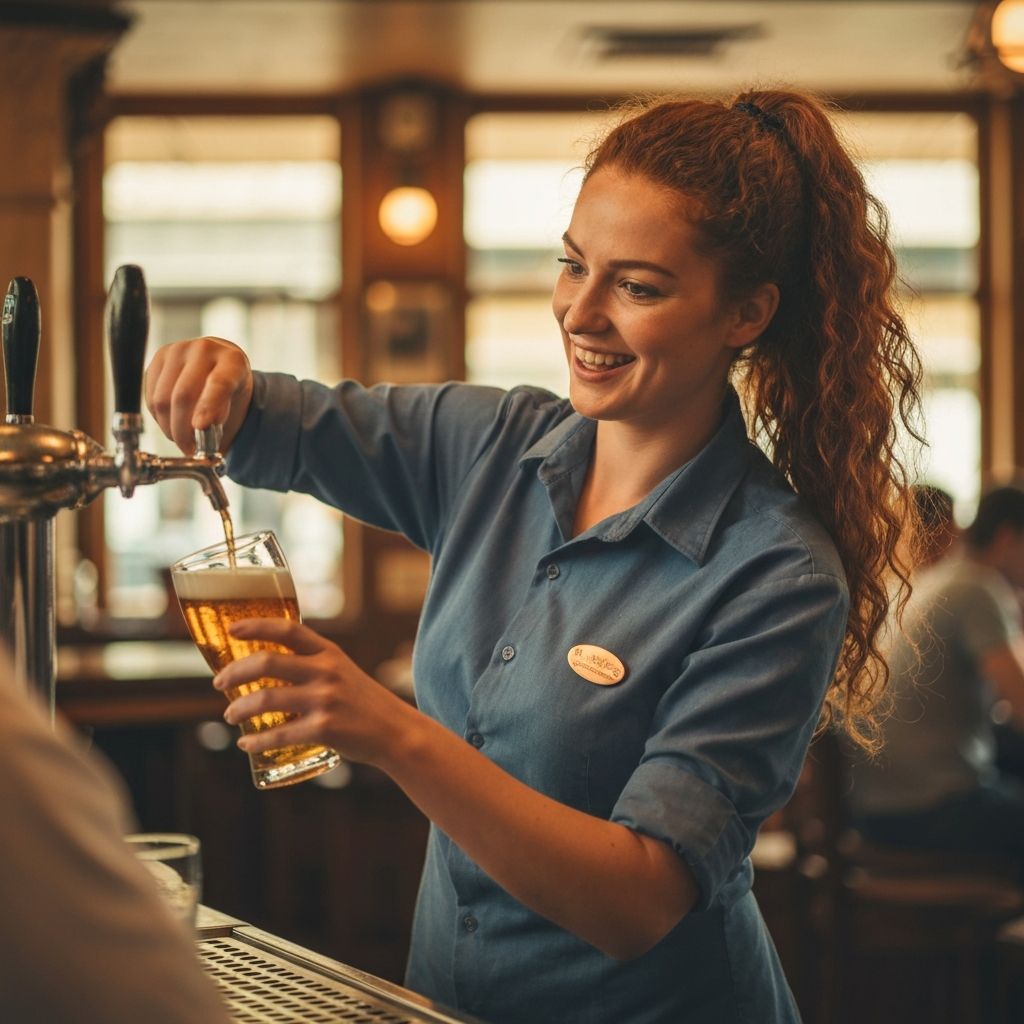 Bartender servindo chopp