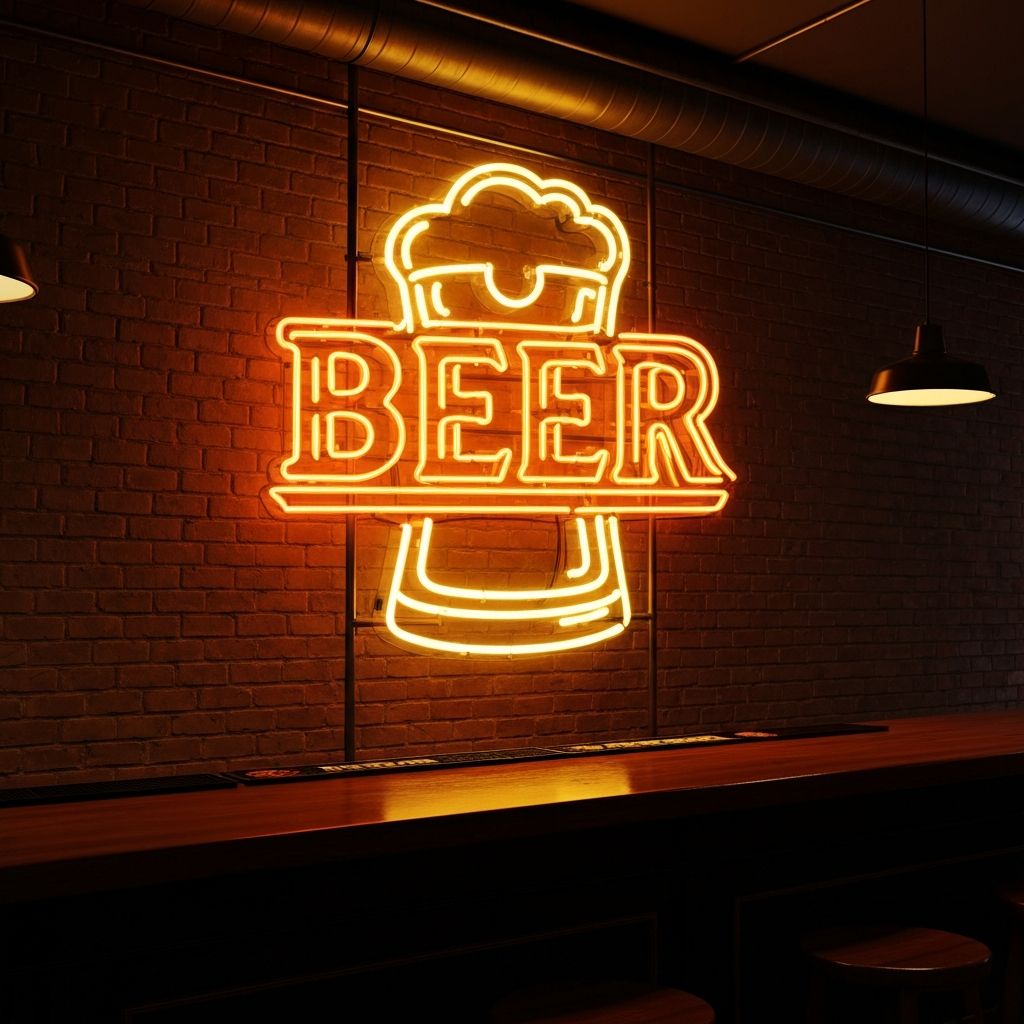 Placa KRAFT REQ BEER em neon